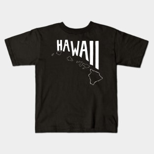 Hawaii (White Graphic) Kids T-Shirt